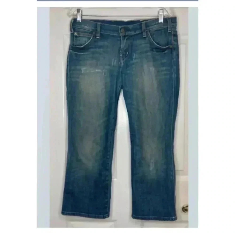 Woman CITIZENS OF HUMANITY blue Cropped Capri Stretch Denim Jeans Sz 29 EUC USA